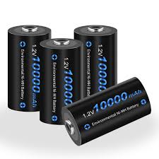 CITYORK D 10 000 mAh Uppladdningsbara Batterier - Hög Kapacitet & Låg Självurladdning (4-pack)