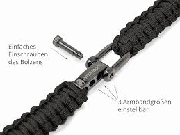 Steinbock7 - Svart Paracord Överlevnadsarmband